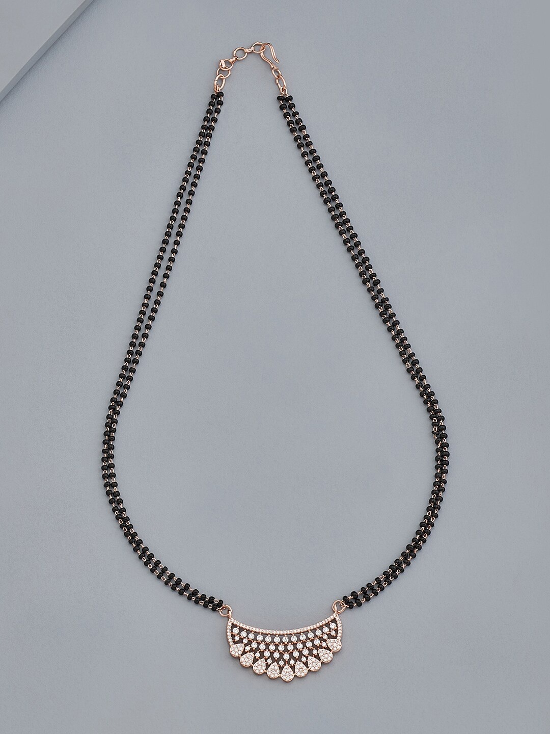 

Kushal's Fashion Jewellery Rose Gold-Plated Zircon Mangalsutra