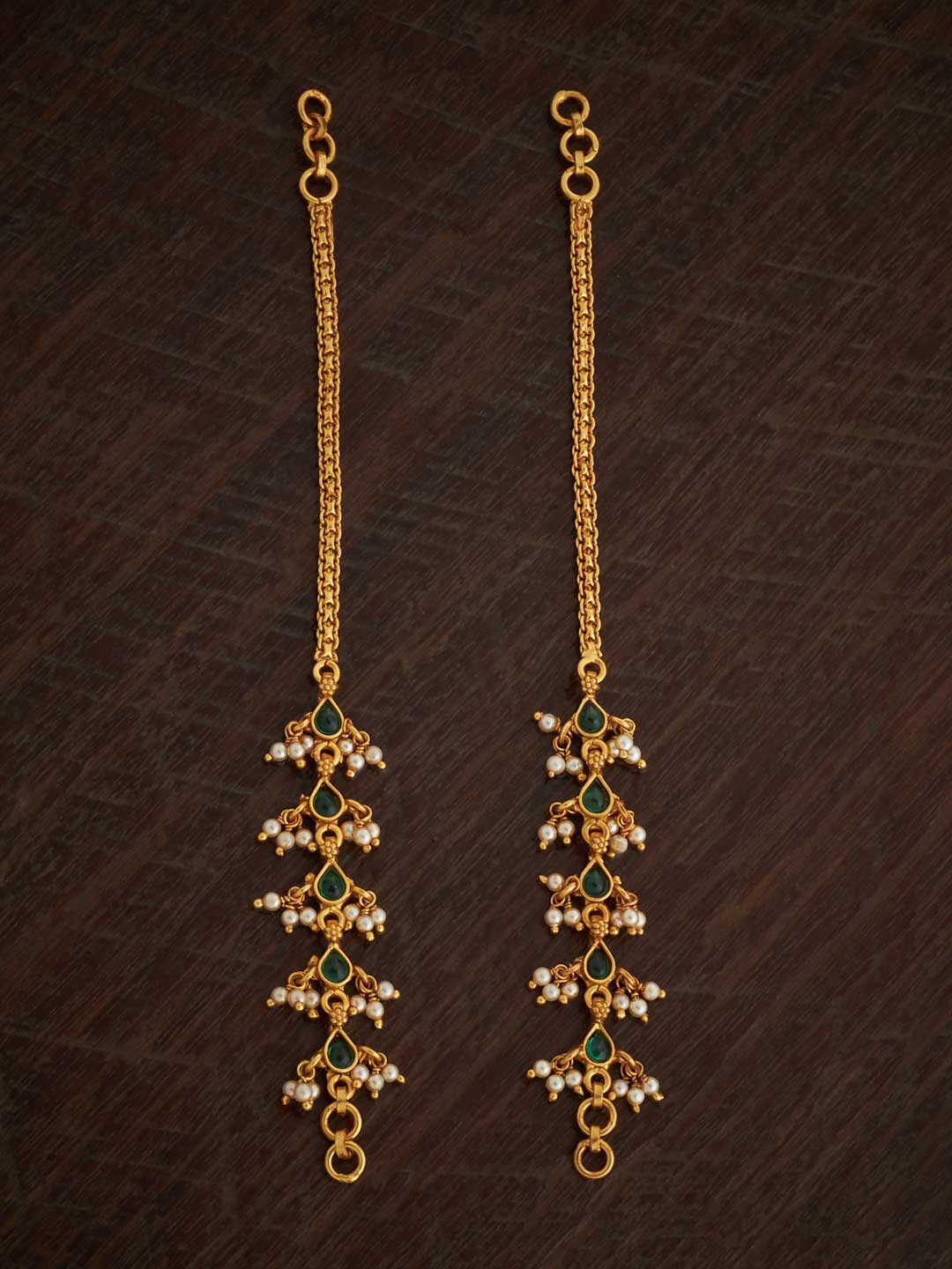 

Kushal's Fashion Jewellery Set of 2 92.5 Pure Silver Gold-Plated Beaded Matil