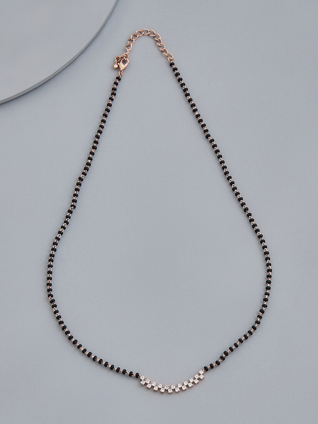 

Kushal's Fashion Jewellery Rose Gold-Plated Artificial Stones Mangalsutra