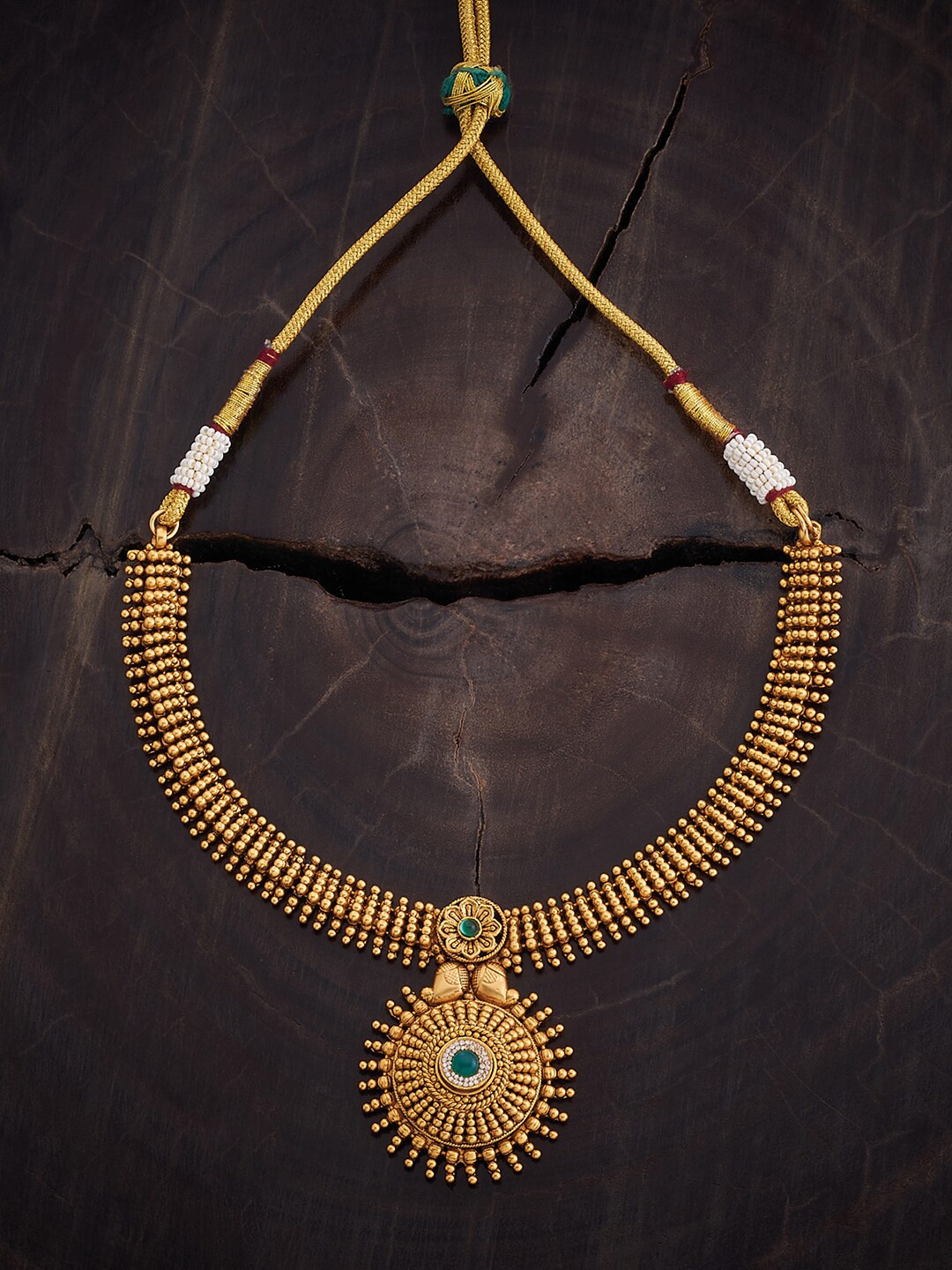 

Kushal's Fashion Jewellery Copper Gold-Plated Antique Necklace