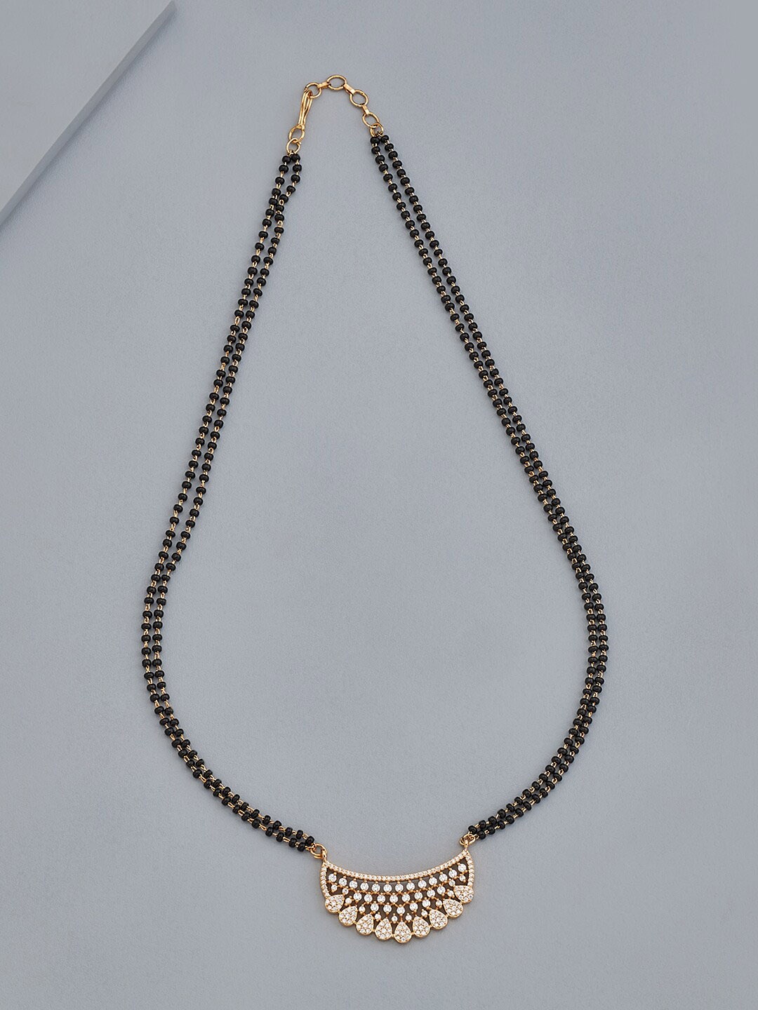 

Kushal's Fashion Jewellery Rose Gold-Plated Zircon Mangalsutra