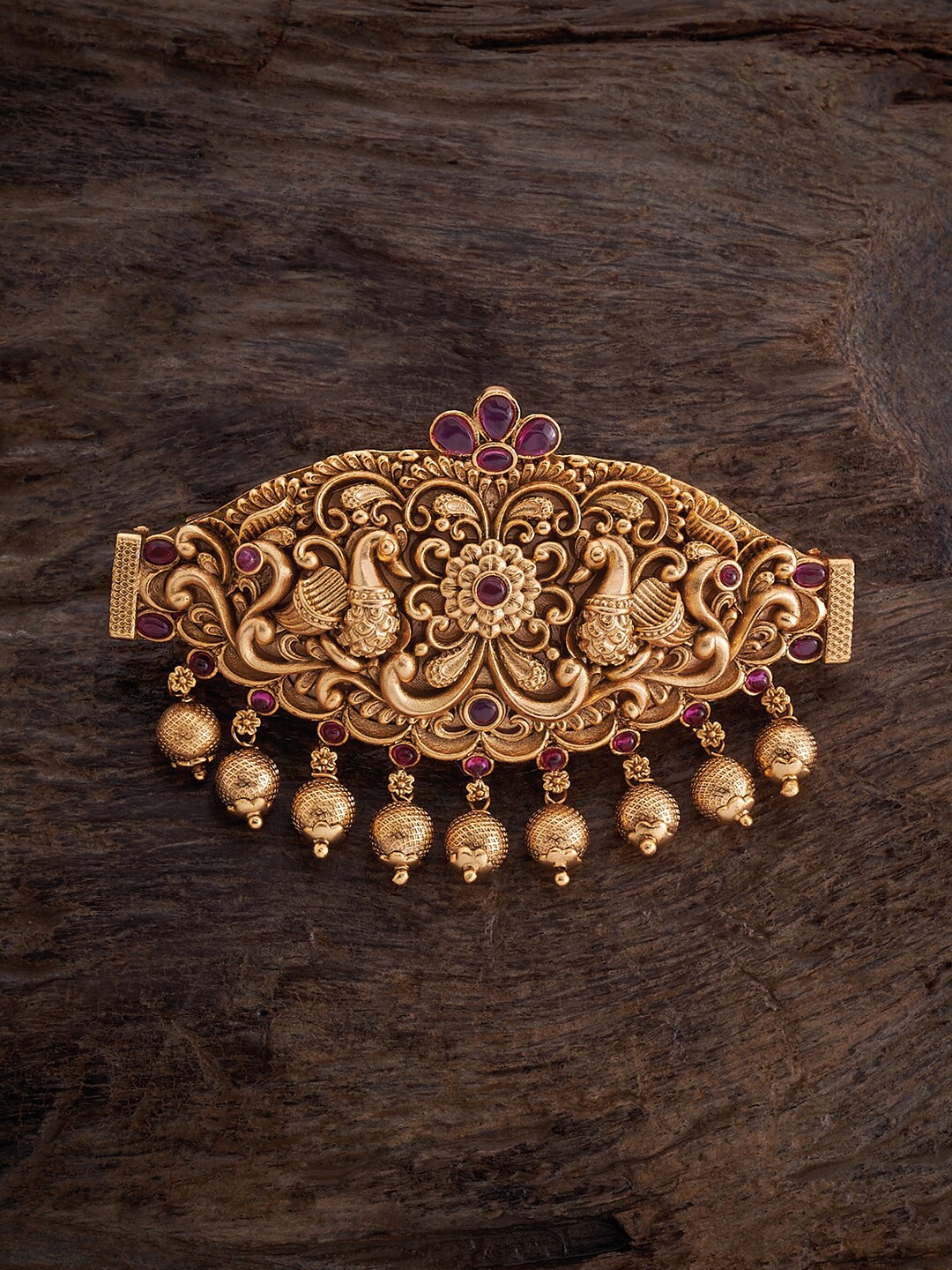 

Kushal's Fashion Jewellery Gold-Plated Embellished Hair Brooch