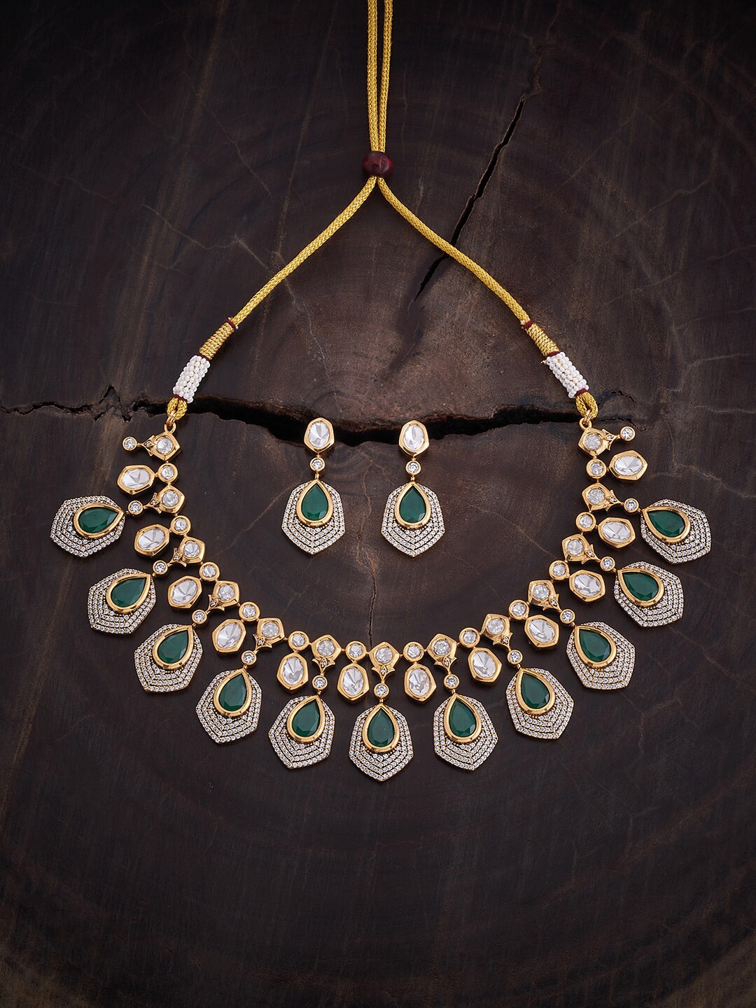 

Kushal's Fashion Jewellery Kundan Studded Jewellery Set, Gold