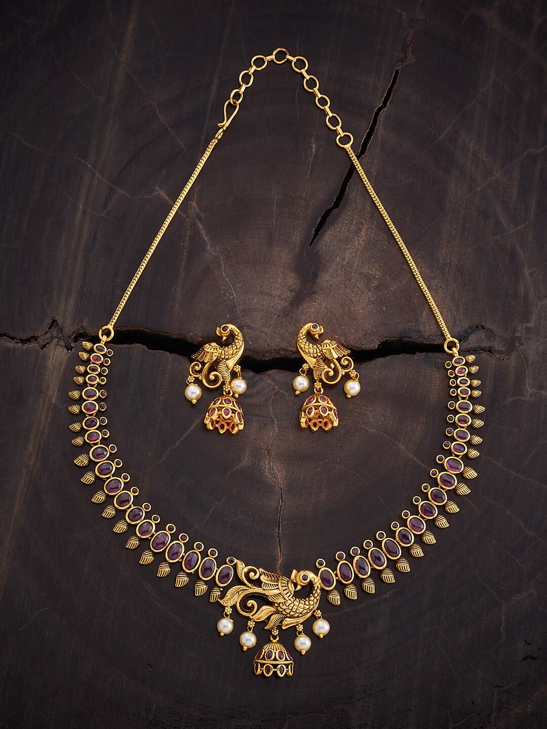 

Kushal's Fashion Jewellery Gold-Plated Stone Studded Jewellery Set
