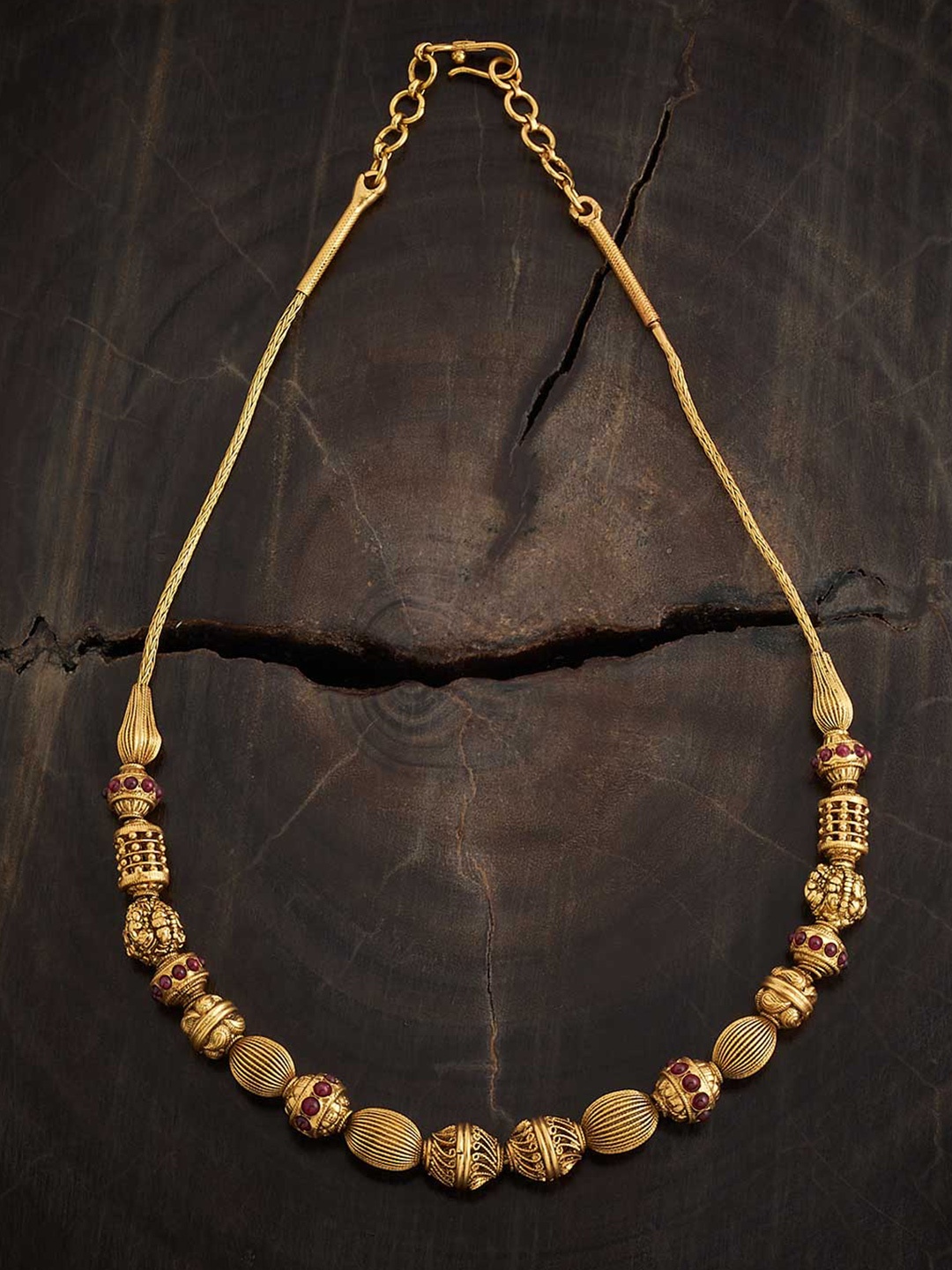 

Kushal's Fashion Jewellery 92.5 Silver Gold-Plated Temple Chain