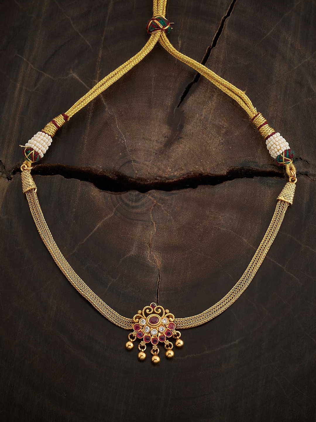 

Kushal's Fashion Jewellery Copper Gold-Plated Antique Necklace