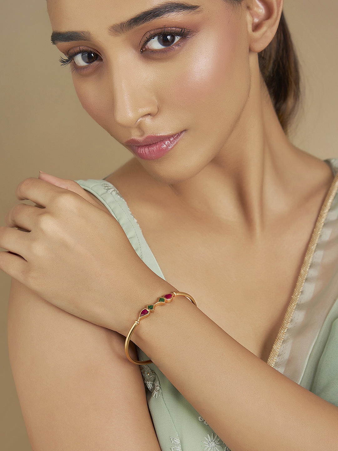 

Kushal's Fashion Jewellery Women Antique Gold-Plated Bangle-Style Bracelet