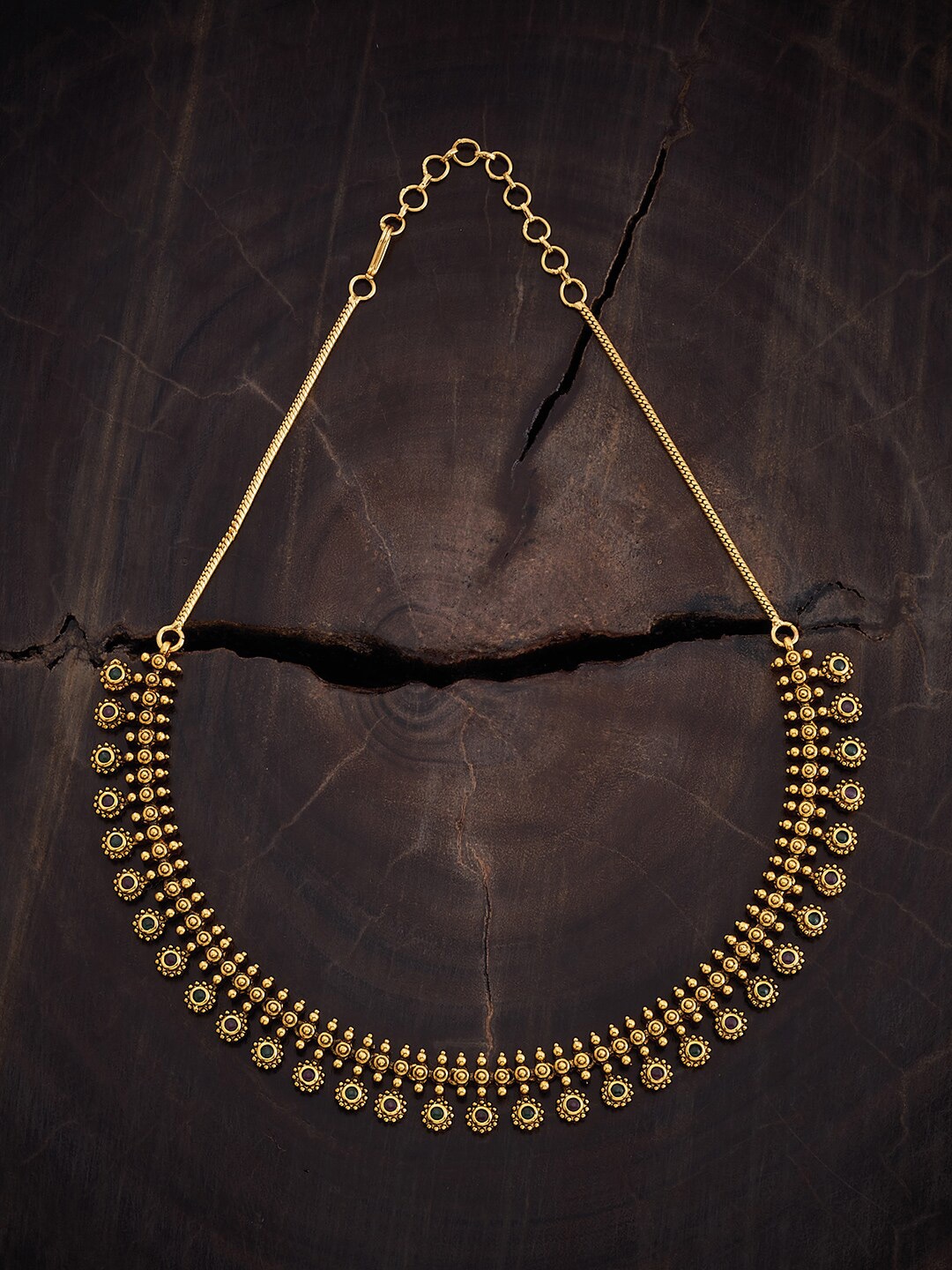 

Kushal's Fashion Jewellery Gold-Plated Antique Necklace