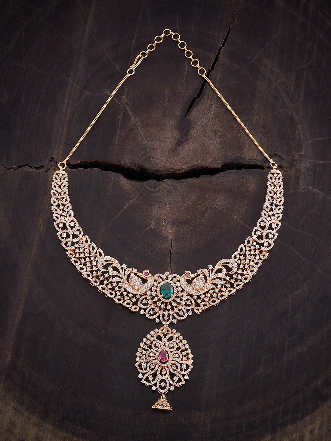 

Kushal's Fashion Jewellery Gold-Plated Cubic Zirconia Necklace