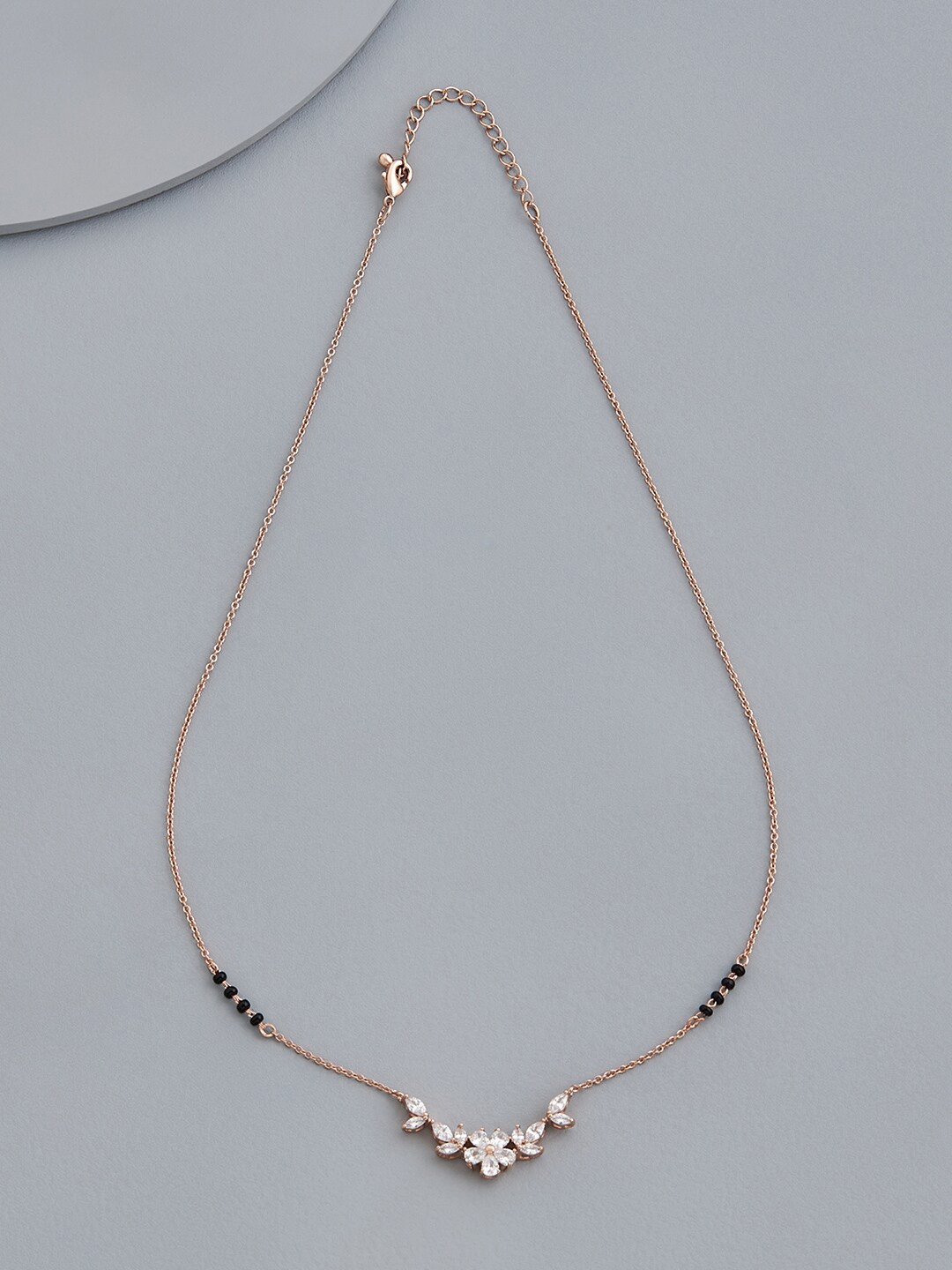 

Kushal's Fashion Jewellery Rose Gold-Plated Artificial Stones Mangalsutra