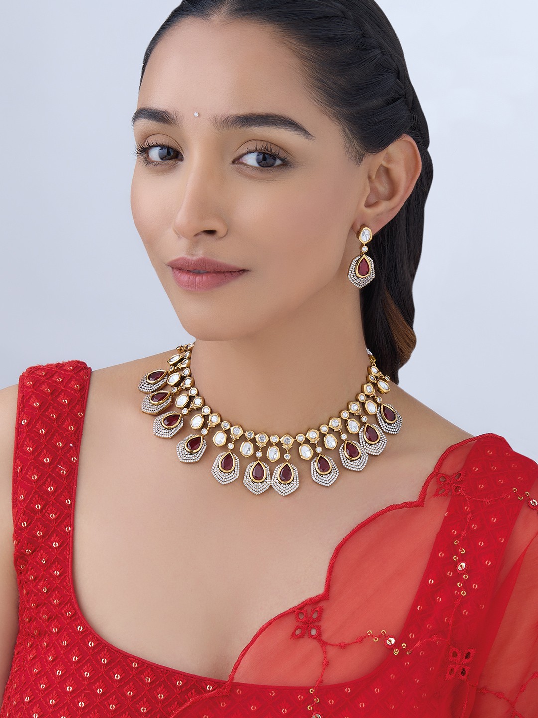 

Kushal's Fashion Jewellery Kundan Studded Jewellery Set, Gold