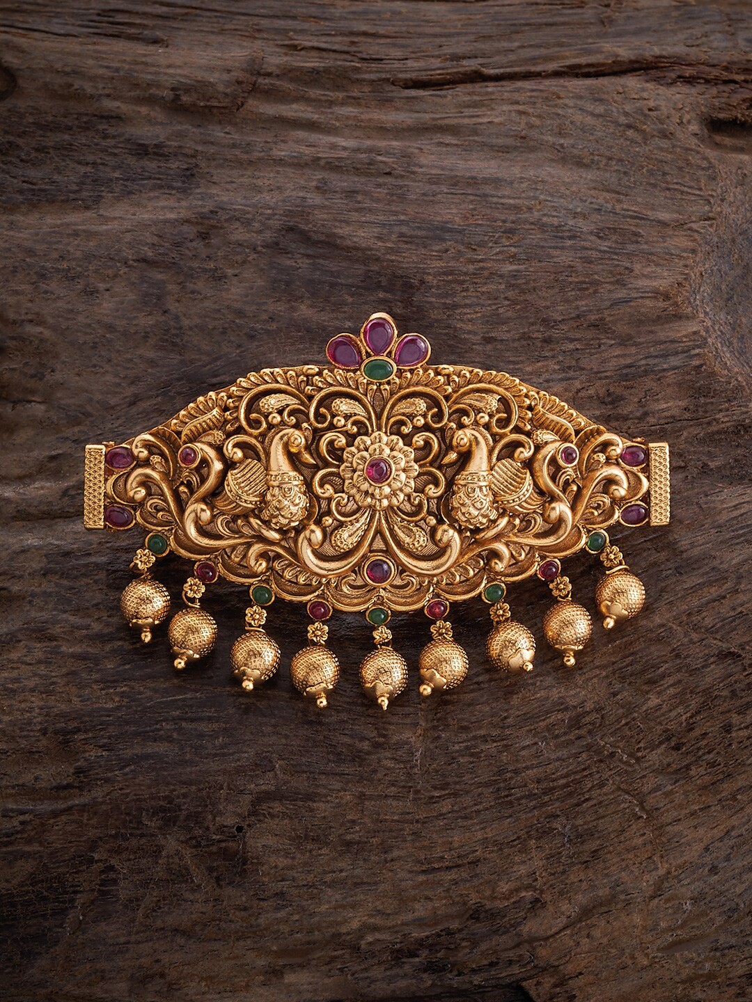 

Kushal's Fashion Jewellery Gold Plated Artificial Stones and Beads Brooch