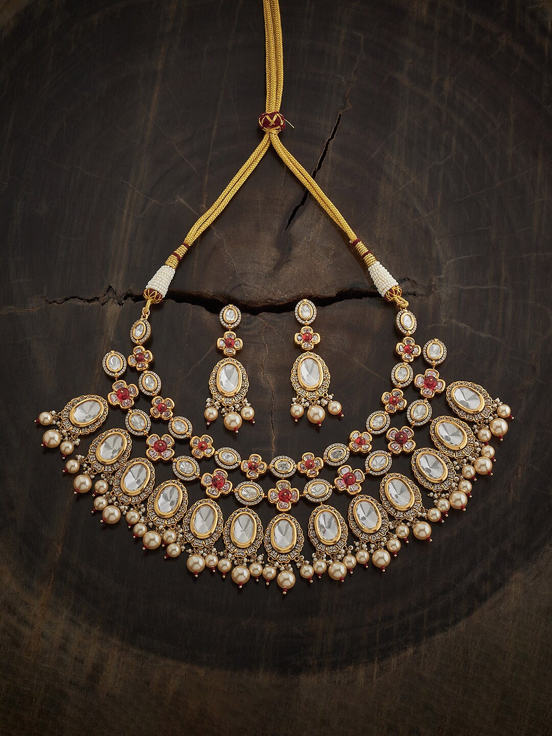 

Kushal's Fashion Jewellery Kundan Studded Jewellery Set, Gold