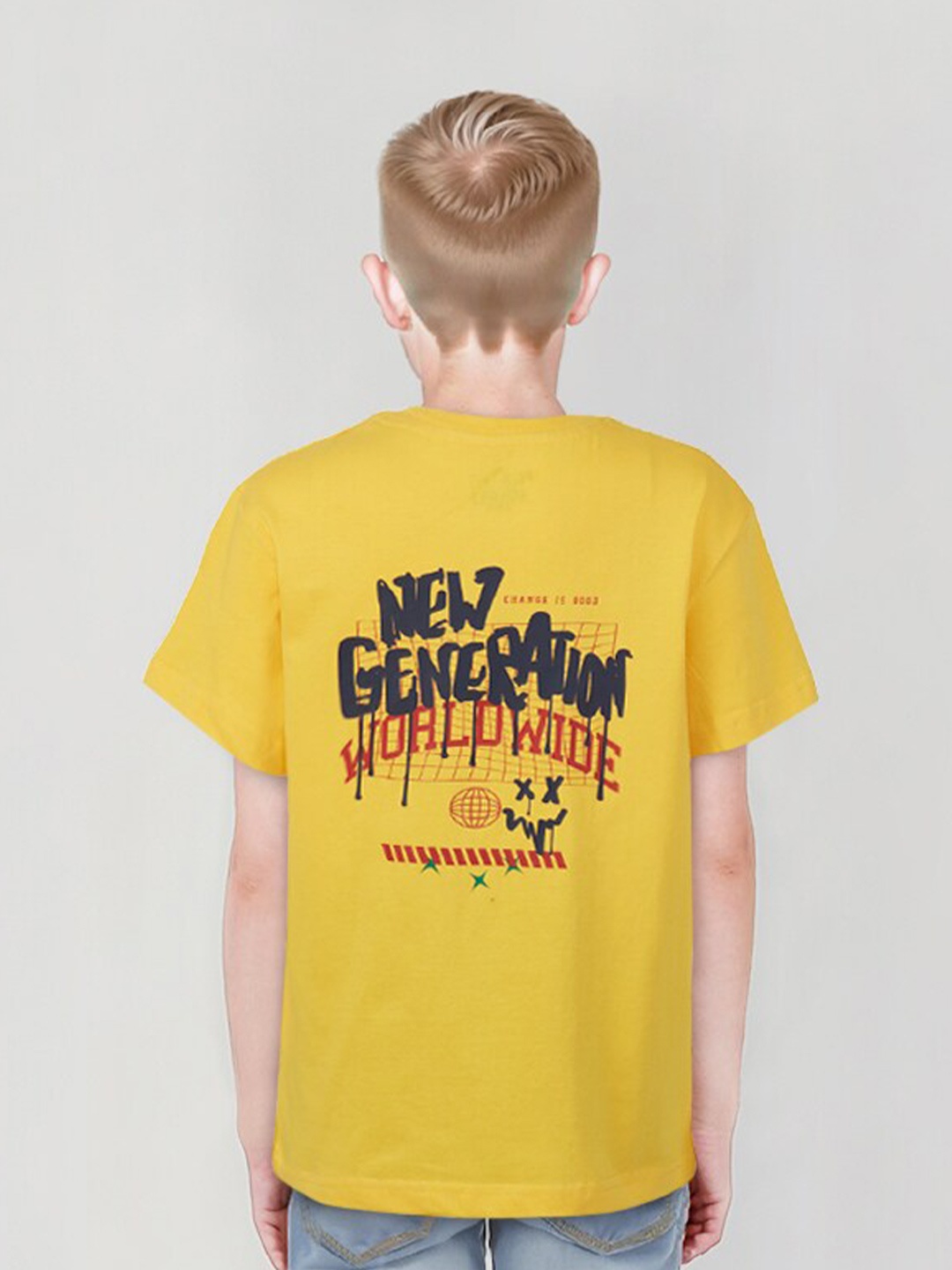 

Palm Tree Boys Typography Printed T-shirt, Yellow