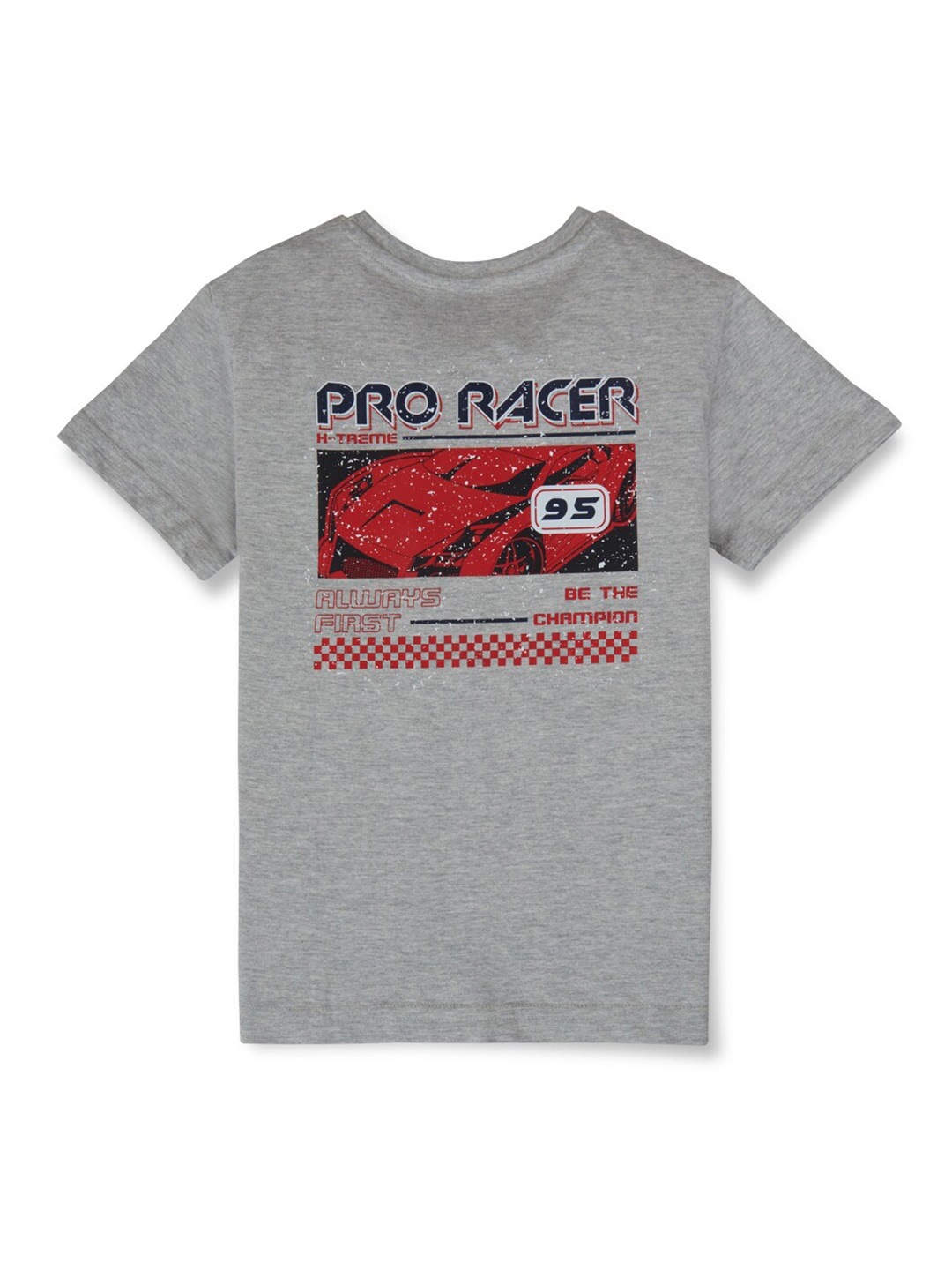 

Palm Tree Boys Graphic Printed Cotton T-shirt, Grey