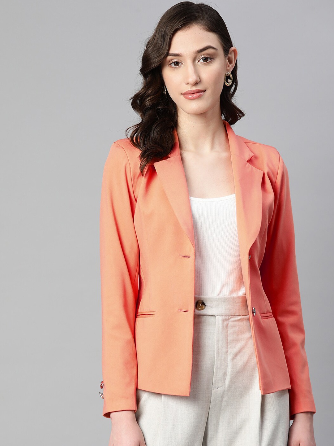 

Purple State Slim-Fit Single-Breasted Blazer, Orange