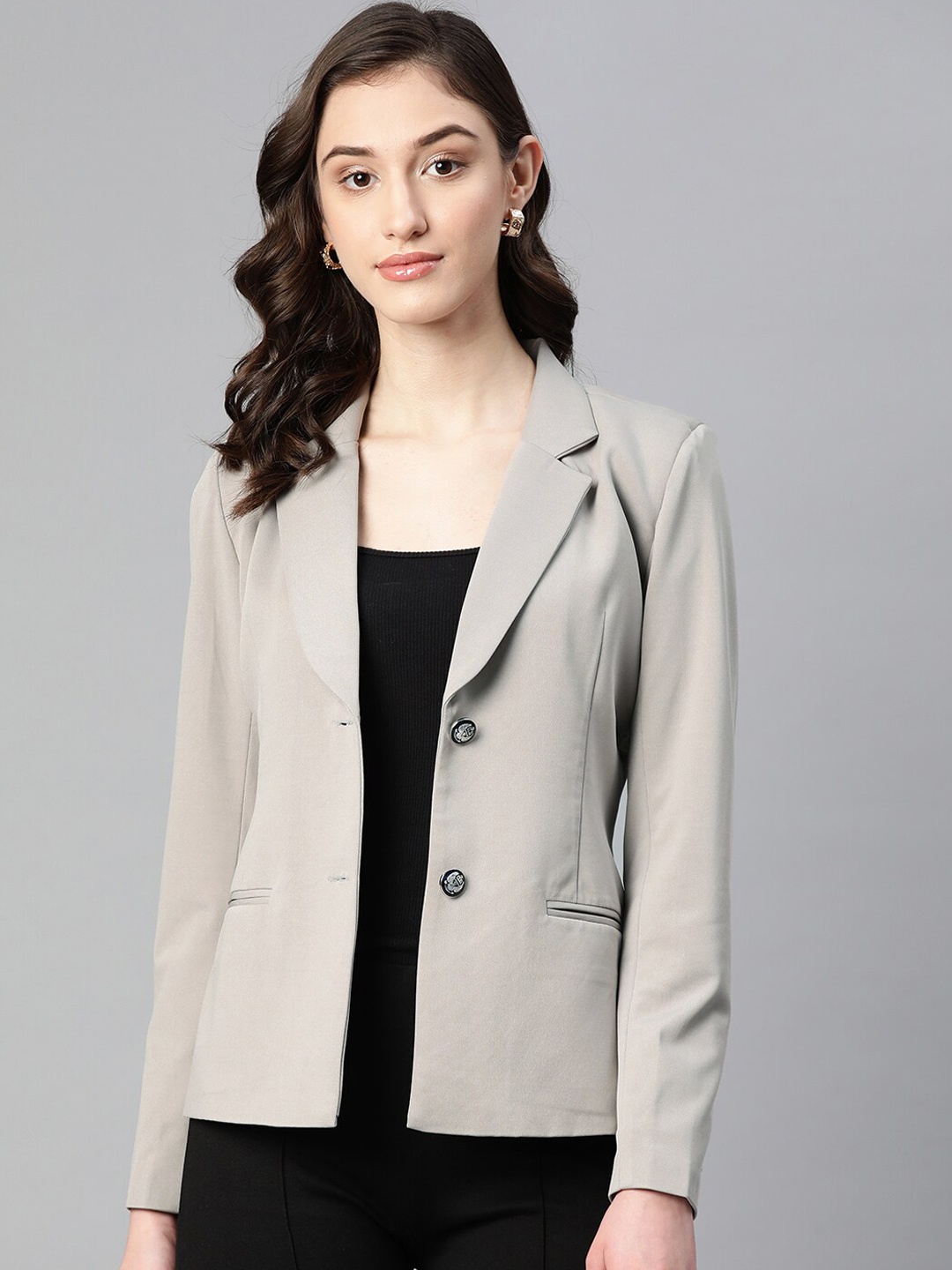 

Purple State Slim-Fit Single-Breasted Blazer, Grey