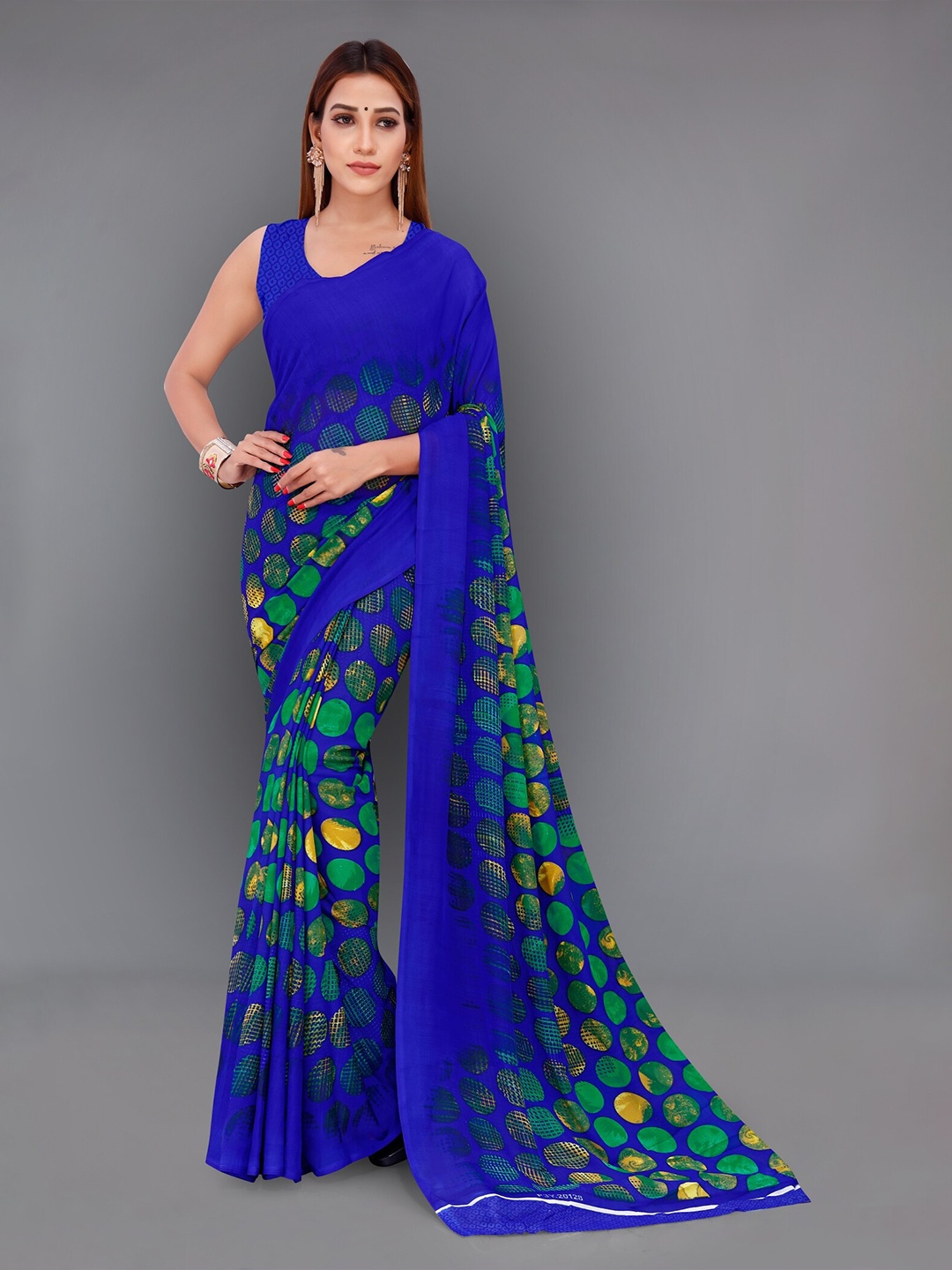 

Moda Rapido Geometric Printed Saree, Blue