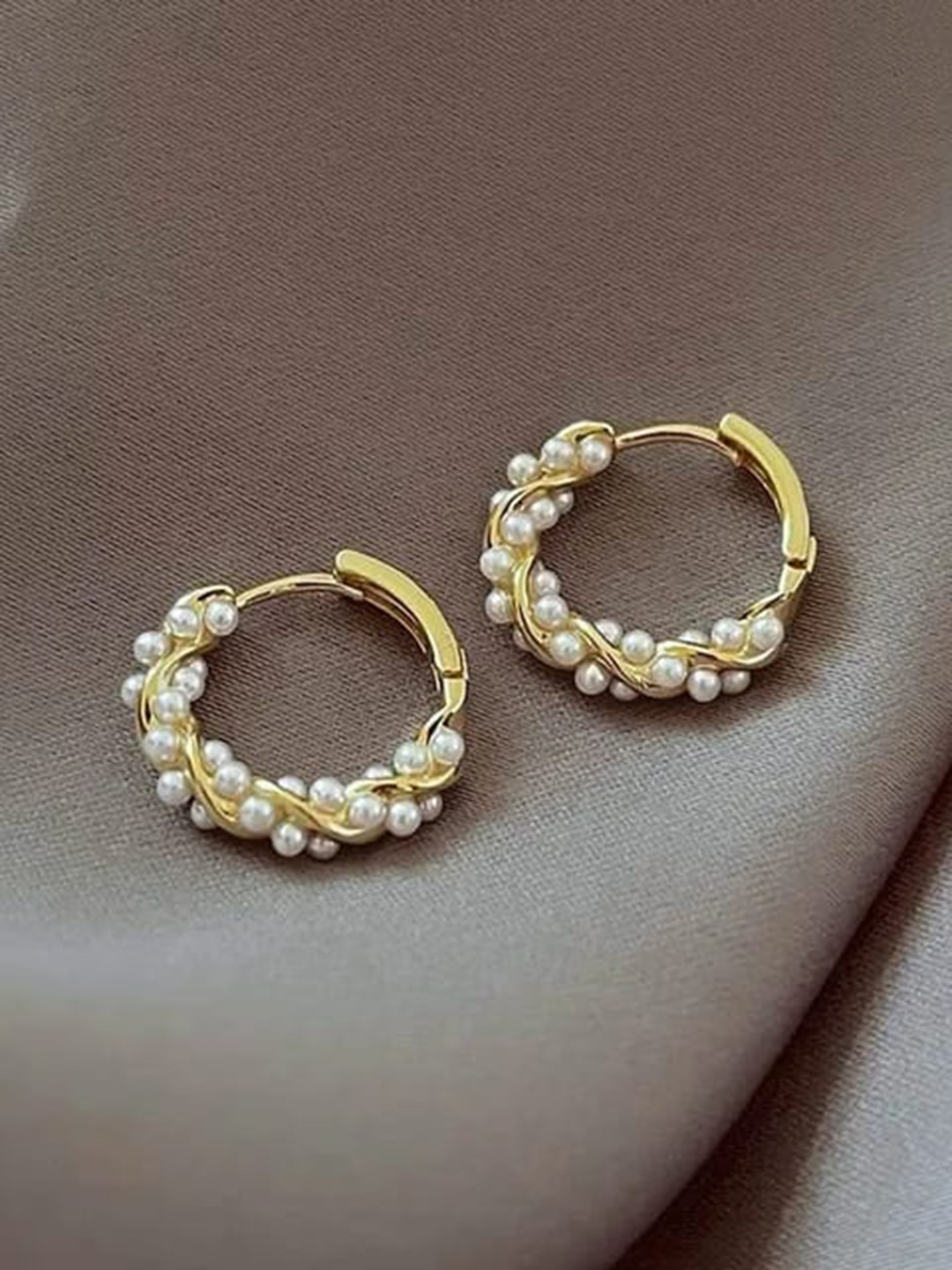 

KRYSTALZ Stainless Steel Gold Plated Hoop Earrings