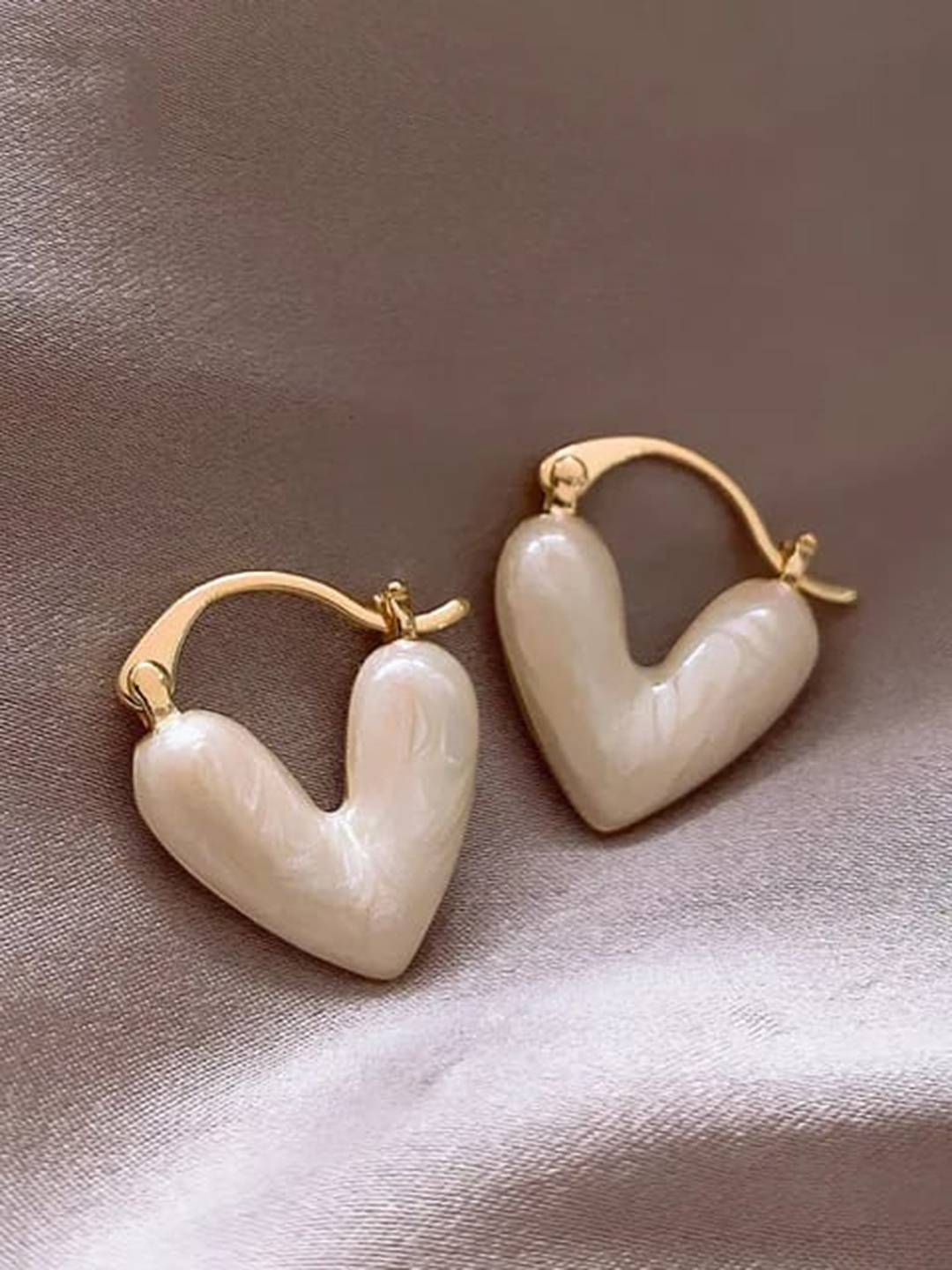 

KRYSTALZ Gold-Plated Heart Shaped Hoop Earrings