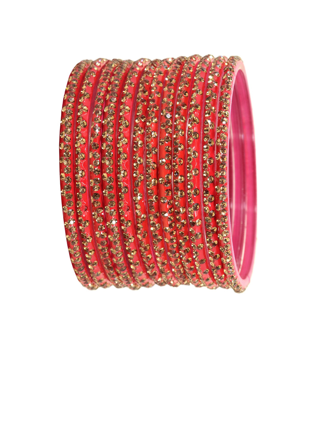 

LAVAZZA Set Of 12 Zircon Studded-Studded Bangles, Rose