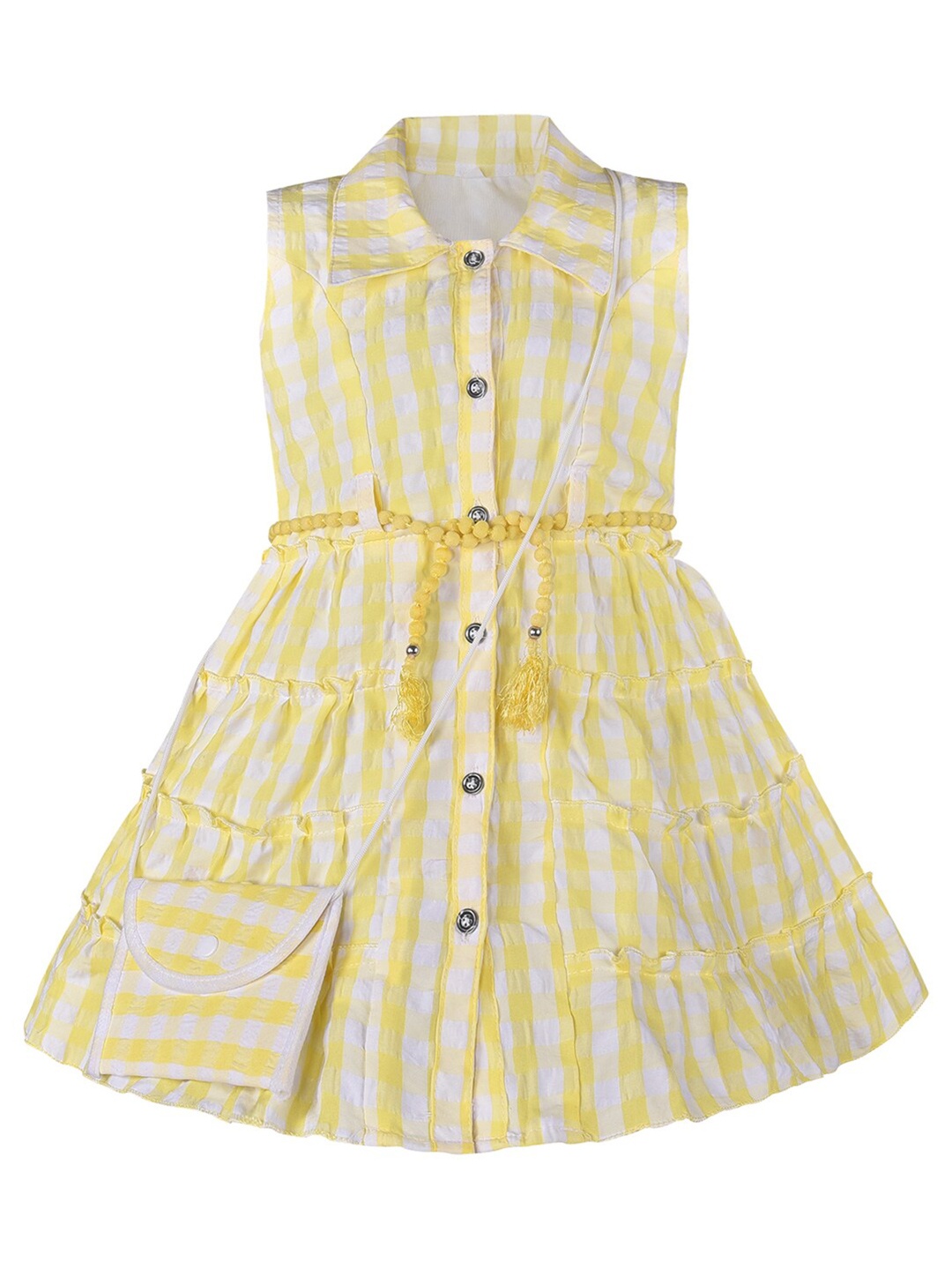 

Wish Karo Striped Tie Ups Shirt Dress, Yellow