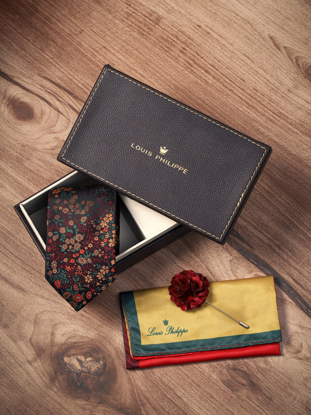 

Louis Philippe Men Accessory Gift Set, Yellow
