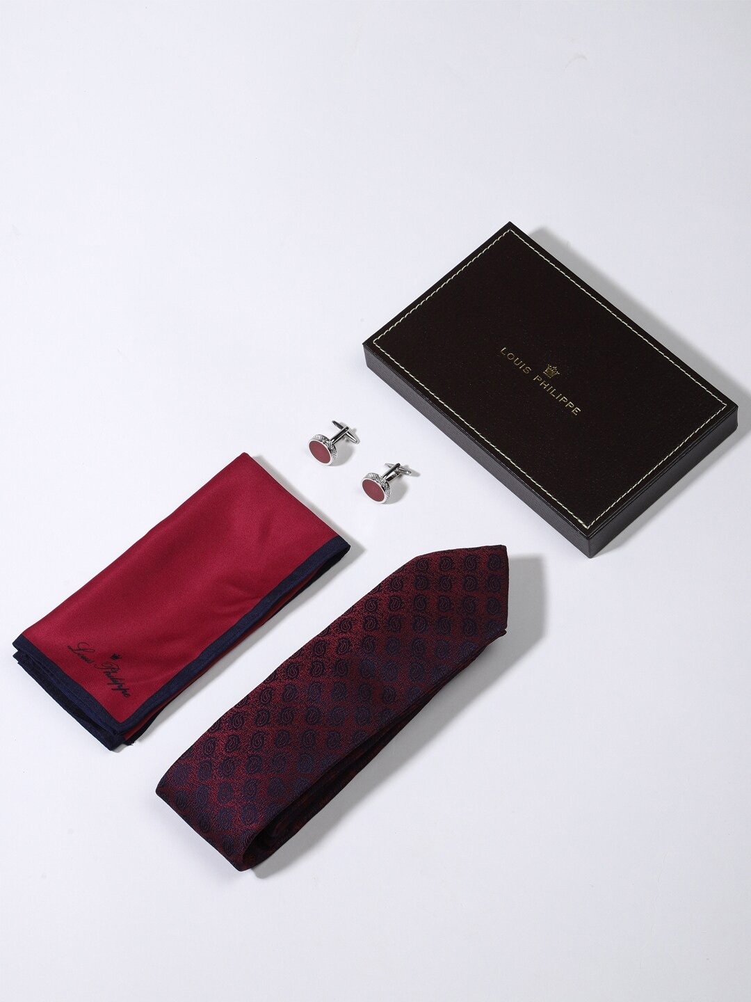 

Louis Philippe Men Accessory Gift Set, Maroon