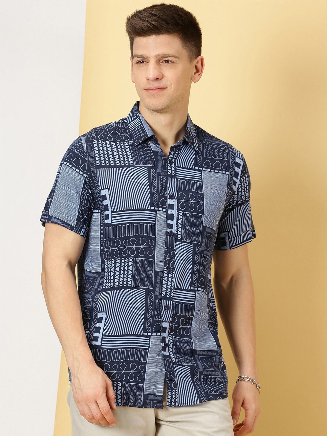 

Thomas Scott Geometric Printed Casual Shirt, Navy blue