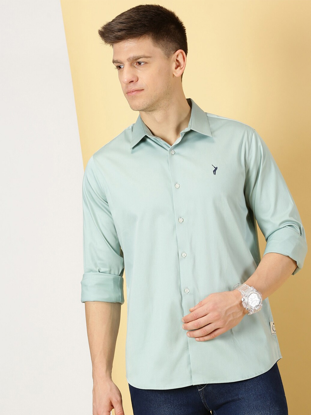 

Thomas Scott Classic Slim Fit Long Sleeves Casual Shirt, Green