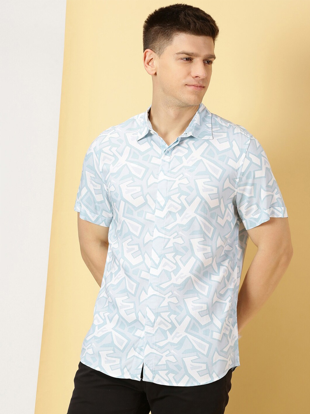 

Thomas Scott Classic Geometric Printed Casual Shirt, Blue