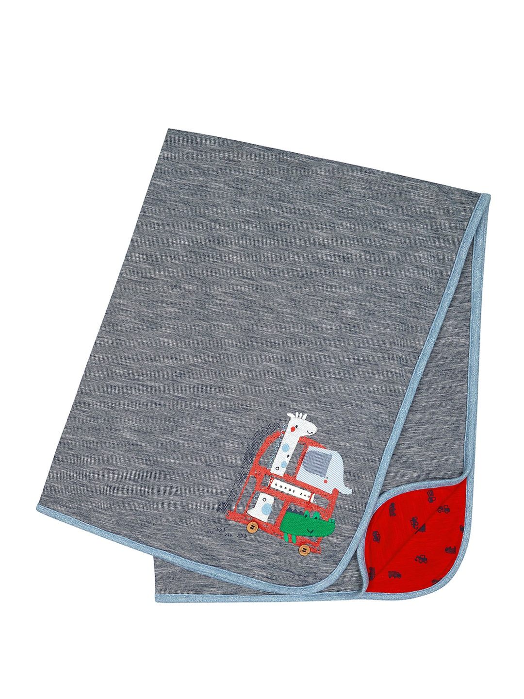 

mothercare Kids Graphic Embroidered Shawl, Grey