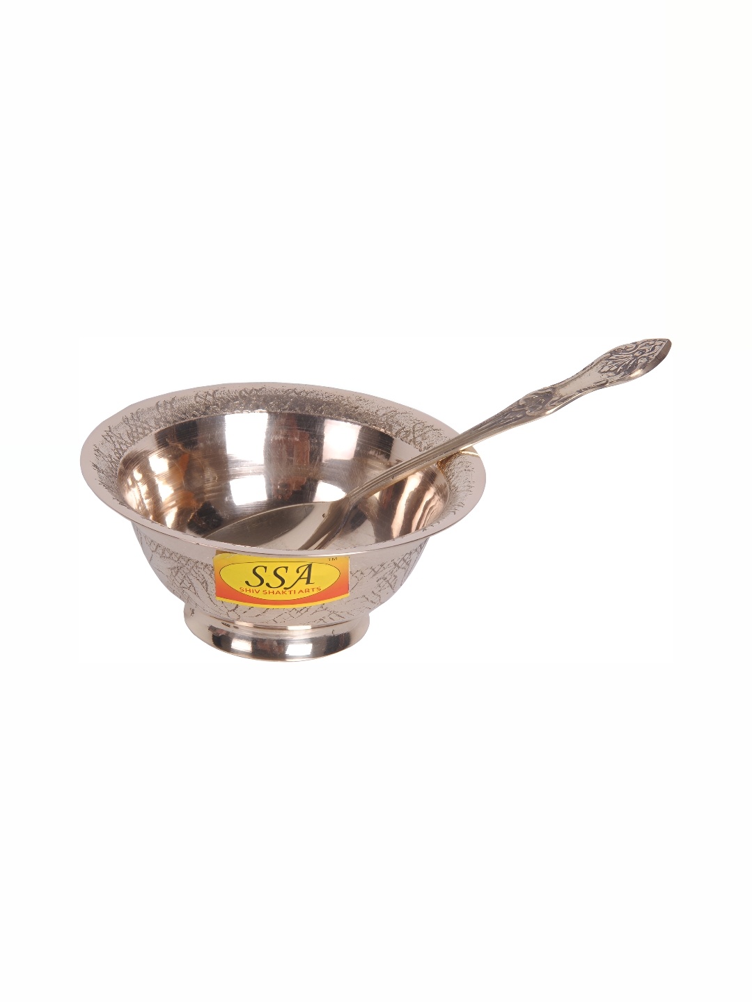 

Shivshakti Arts Yellow 2 Pieces Brass Glossy Dishwasher Safe Bowls 150 ml
