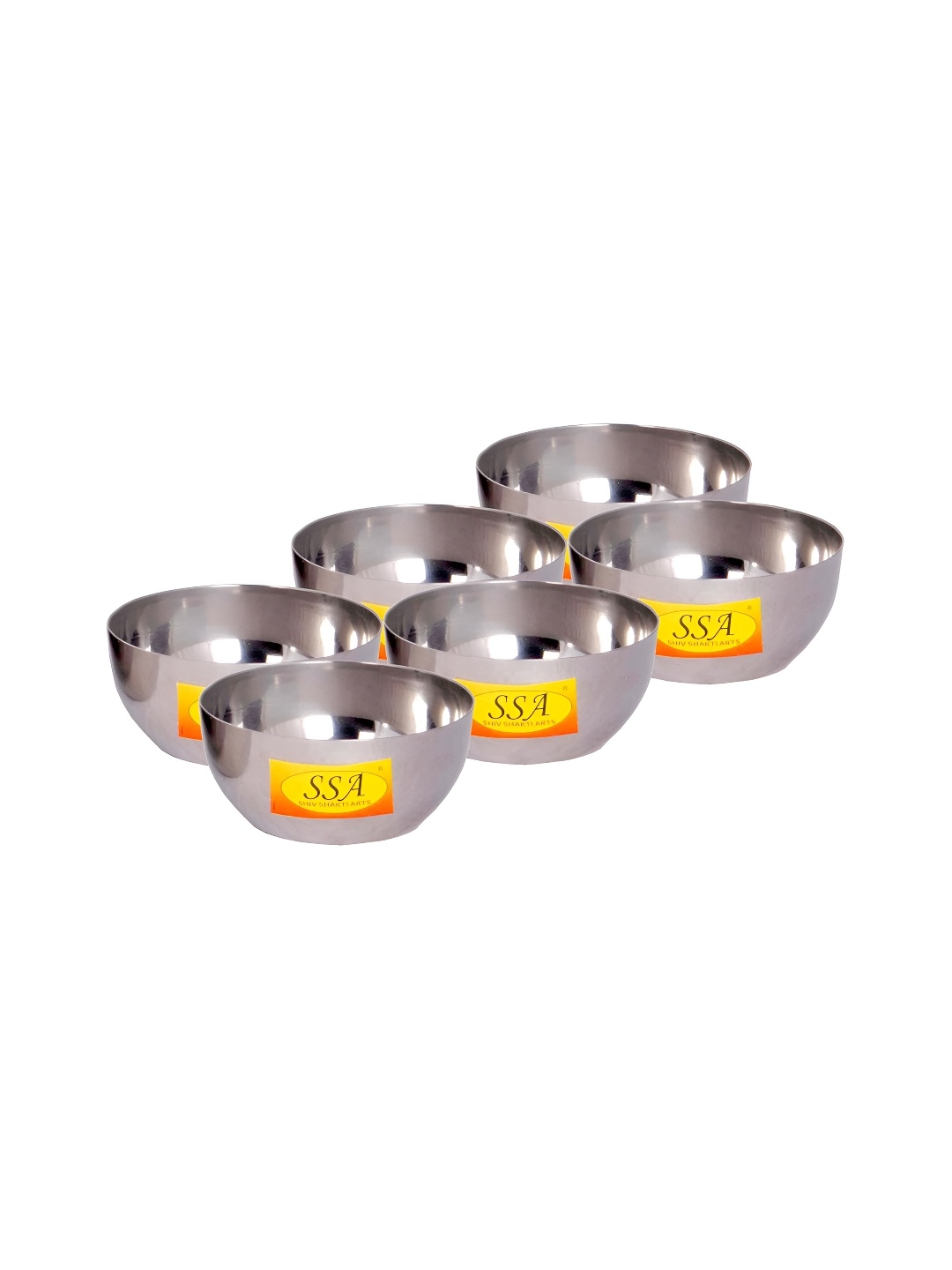 

Shivshakti Arts Steel Toned 6 Pieces Stainless Steel Glossy Bowls