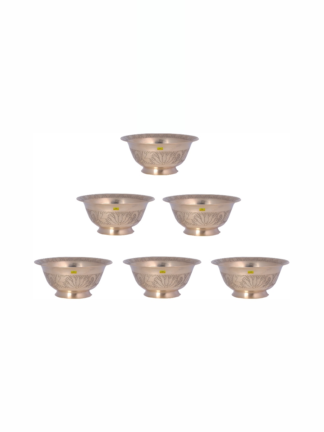 

Shivshakti Arts Copper toned 6 Pieces Brass Glossy Bowls 150 ml