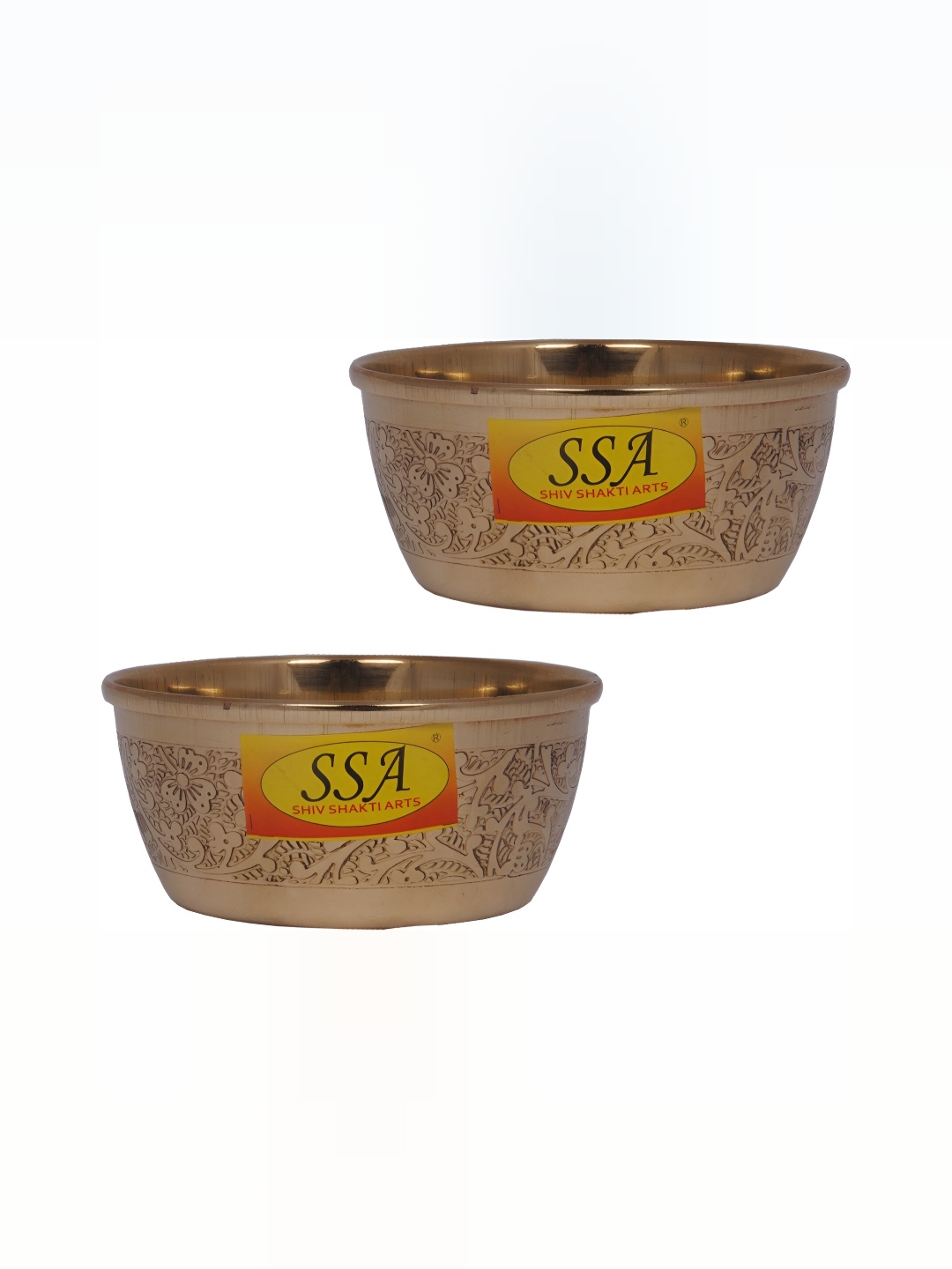 

Shivshakti Arts Yellow & 2 Pieces Brass Glossy Bowls
