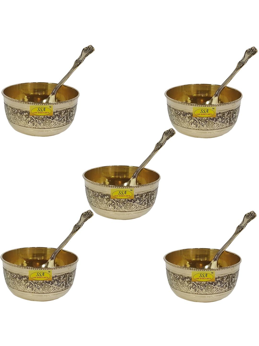 

Shivshakti Arts Yellow 10 Pieces Textured Glossy Bowls Set 150 ml