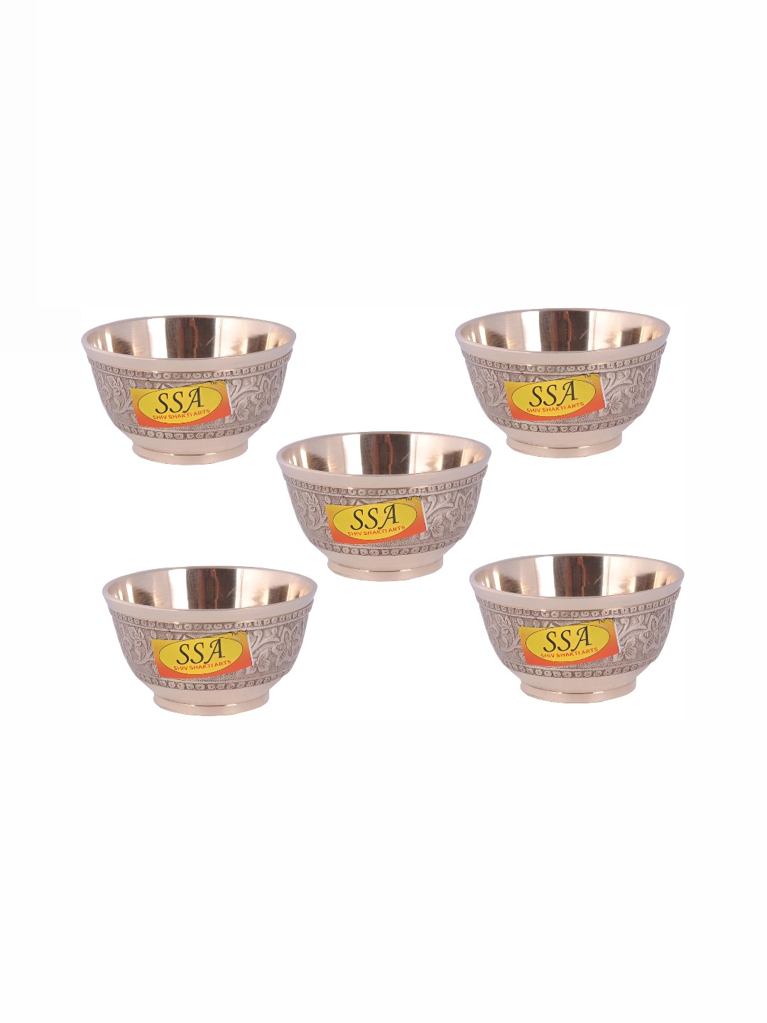 

Shivshakti Arts Yellow 5 Pieces Glossy Bowls 150 ml Each