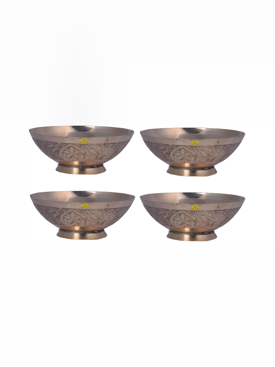 

Shivshakti Arts Copper Toned 4 Pieces Dishwasher Safe Brass Glossy Bowls 250 ml Each