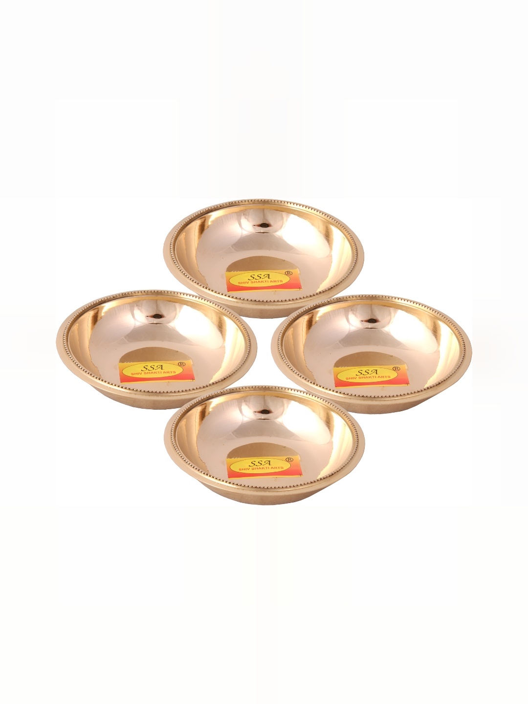 

Shivshakti Arts Gold toned 4 Pieces Brass Glossy Bowls