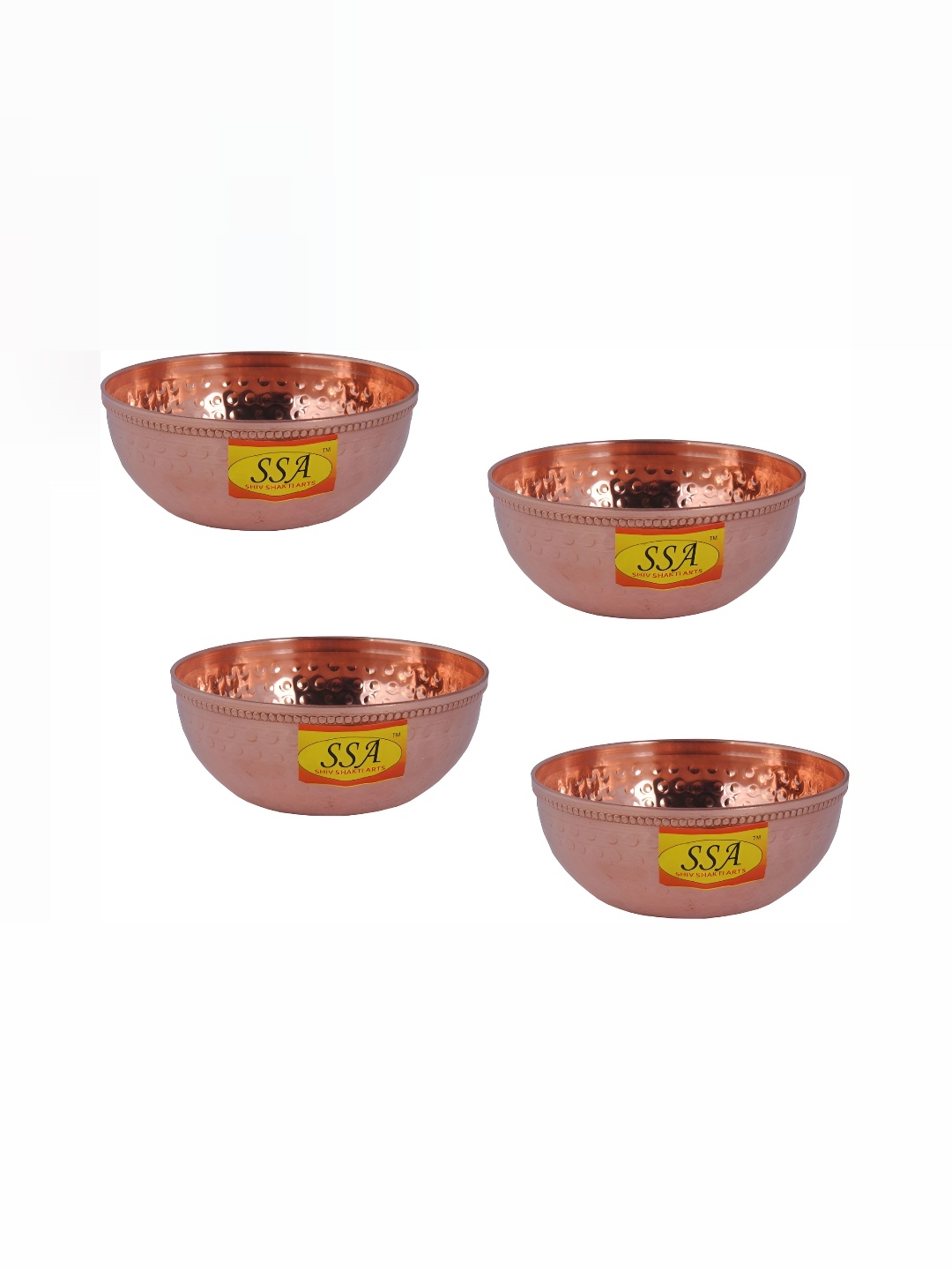 

Shivshakti Arts Brown 4 Pieces Copper Glossy Bowls 300 ml