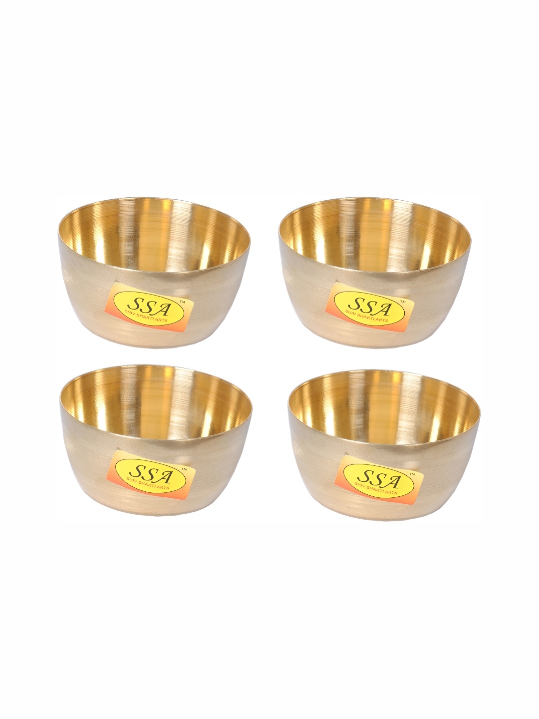 

Shivshakti Arts Yellow 4 Pieces Glossy Brass Vegetable Bowls
