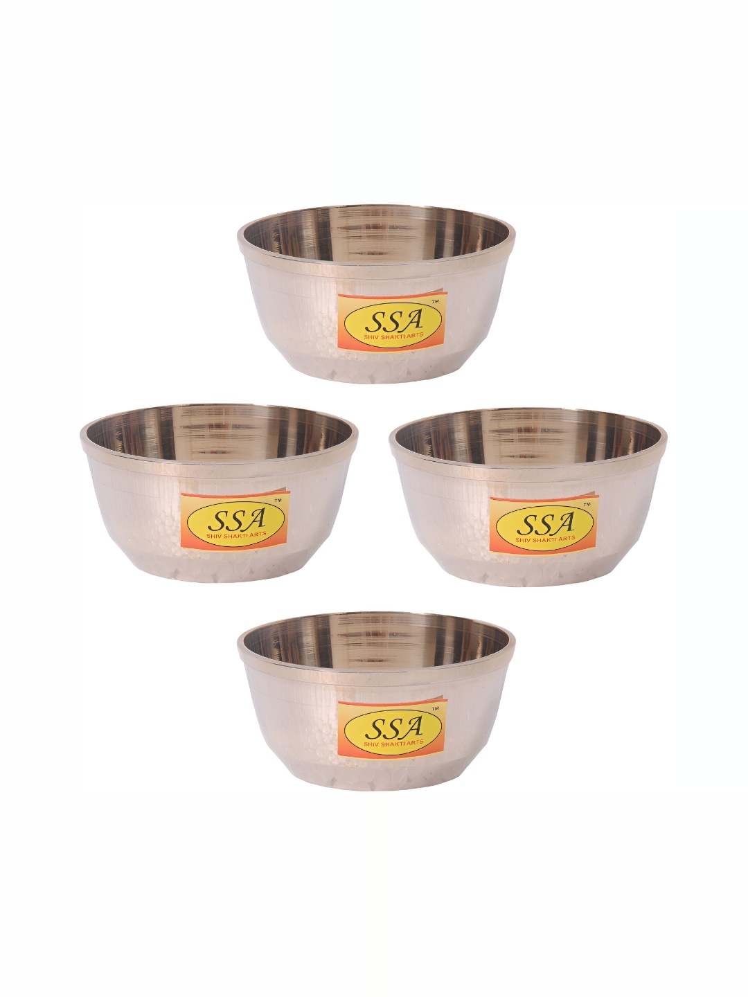 

Shivshakti Arts Yellow 4 Pieces Glossy Brass Dessert Bowls