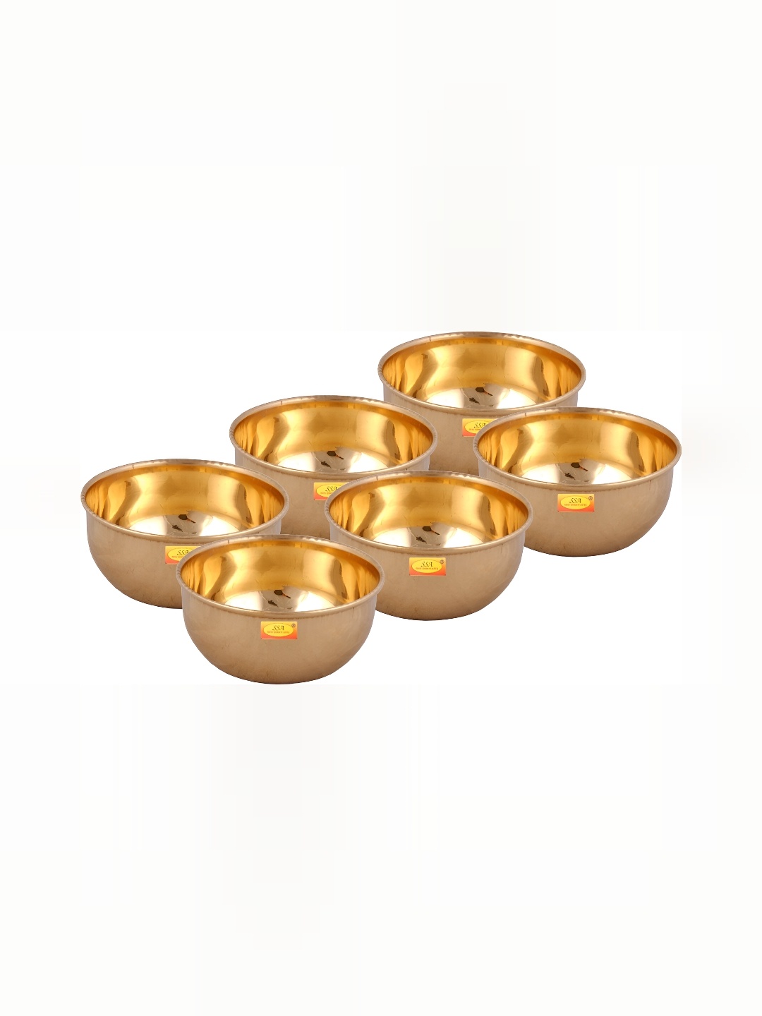 

Shivshakti Arts Yellow & 6 Pieces Brass Glossy Bowls