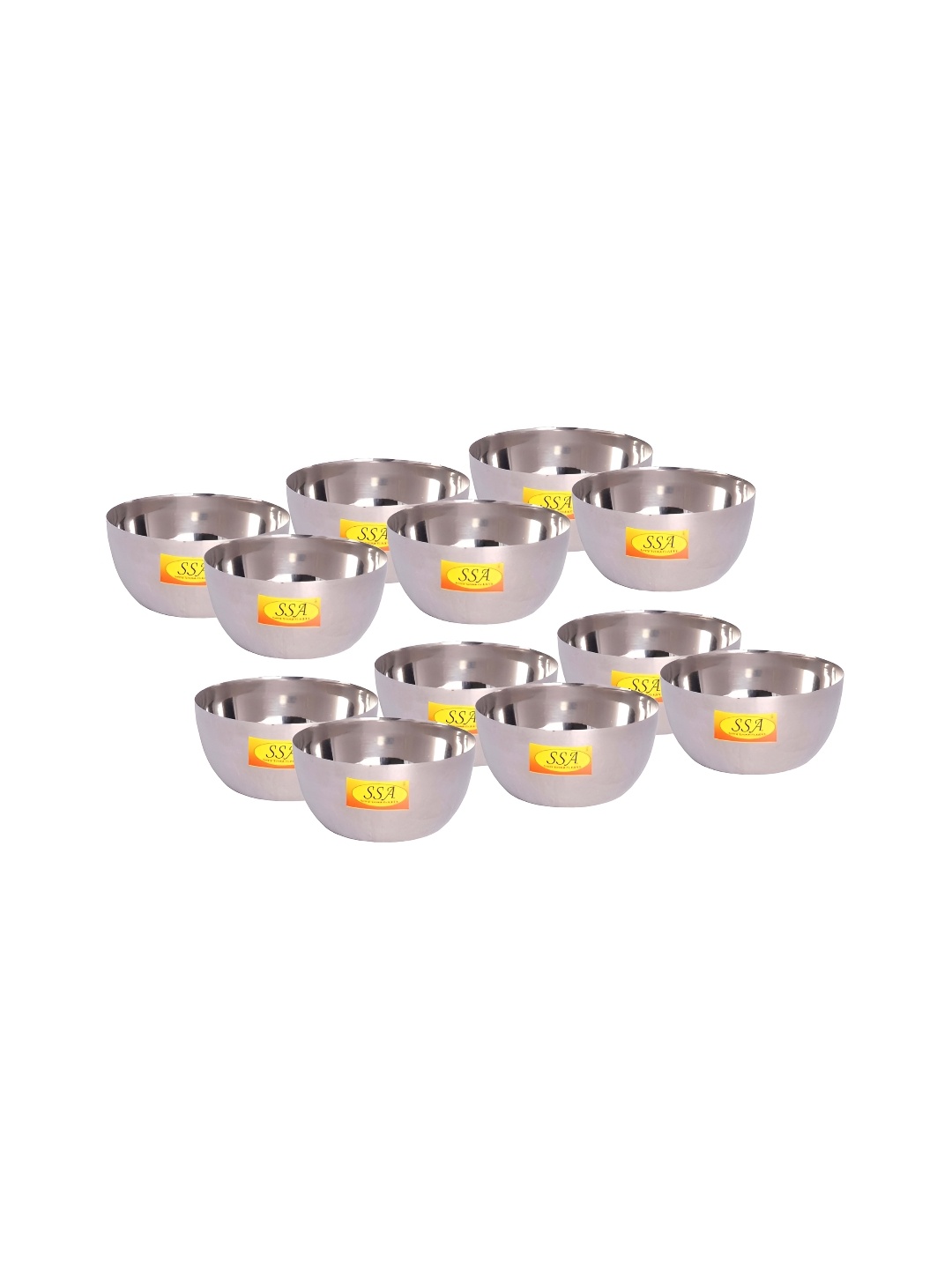 

Shivshakti Arts Steel 12 Pieces Stainless Steel Glossy Bowls