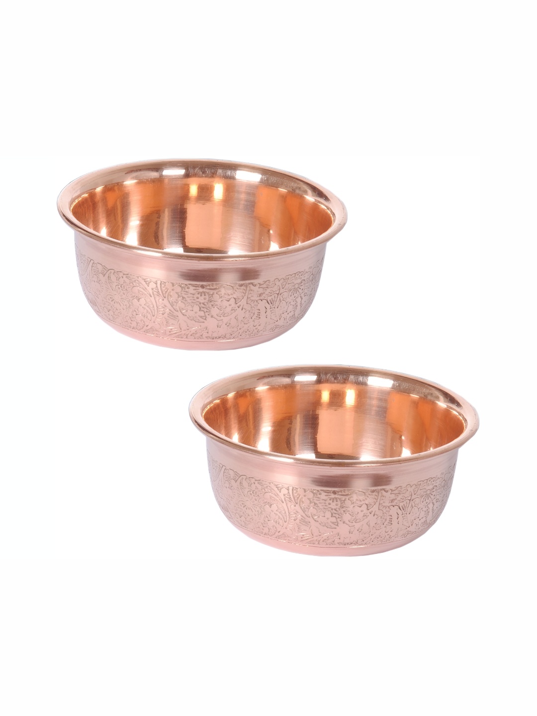 

Shivshakti Arts Brown 2 Pieces Copper Glossy Bowls 150 ml Each