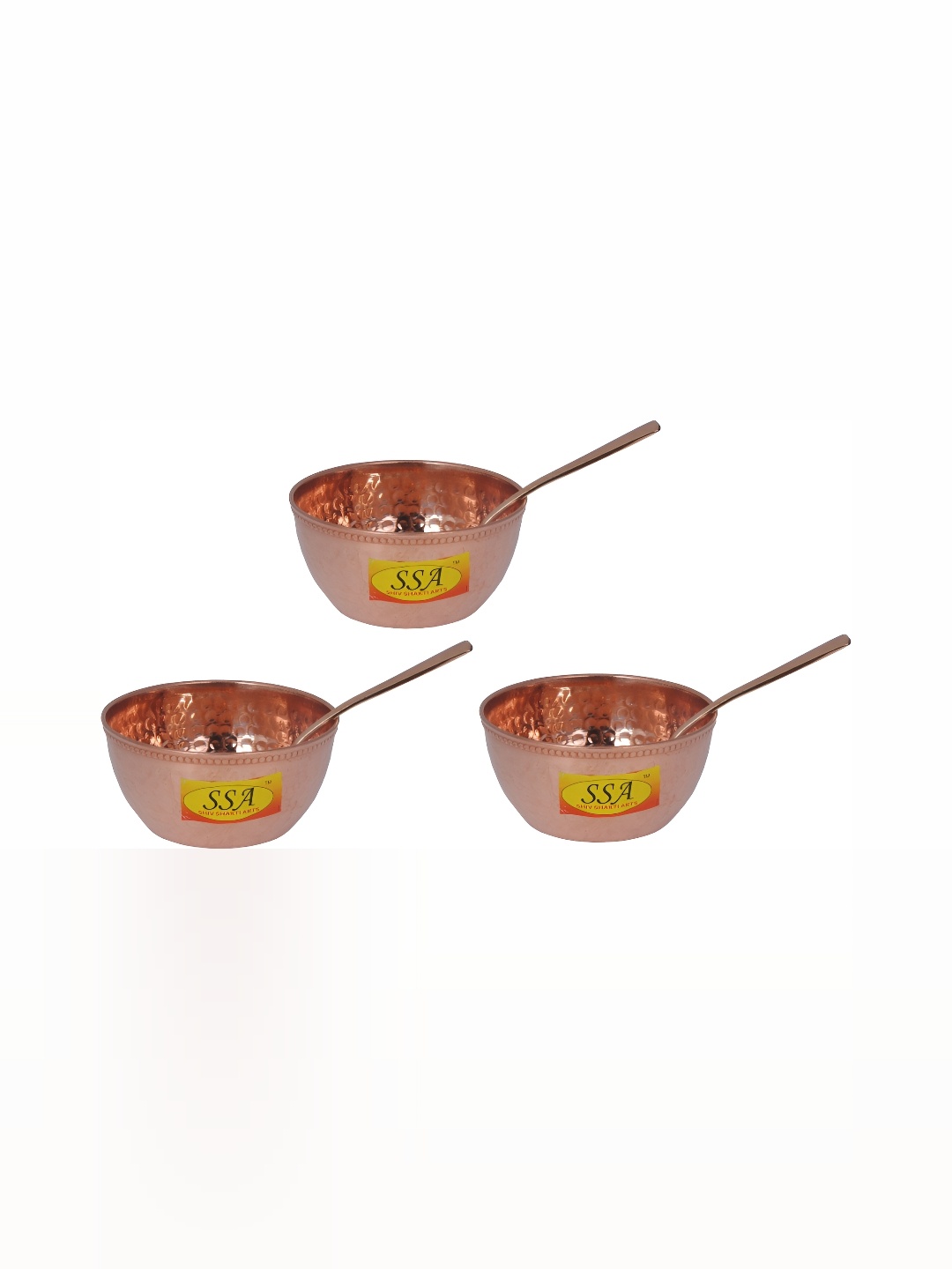 

Shivshakti Arts 6 Pieces Copper Glossy Bowl With Spoon