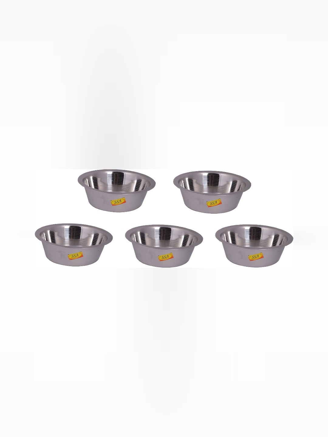 

Shivshakti Arts Silver-Toned 5 Pieces Stainless Steel Glossy Bowls