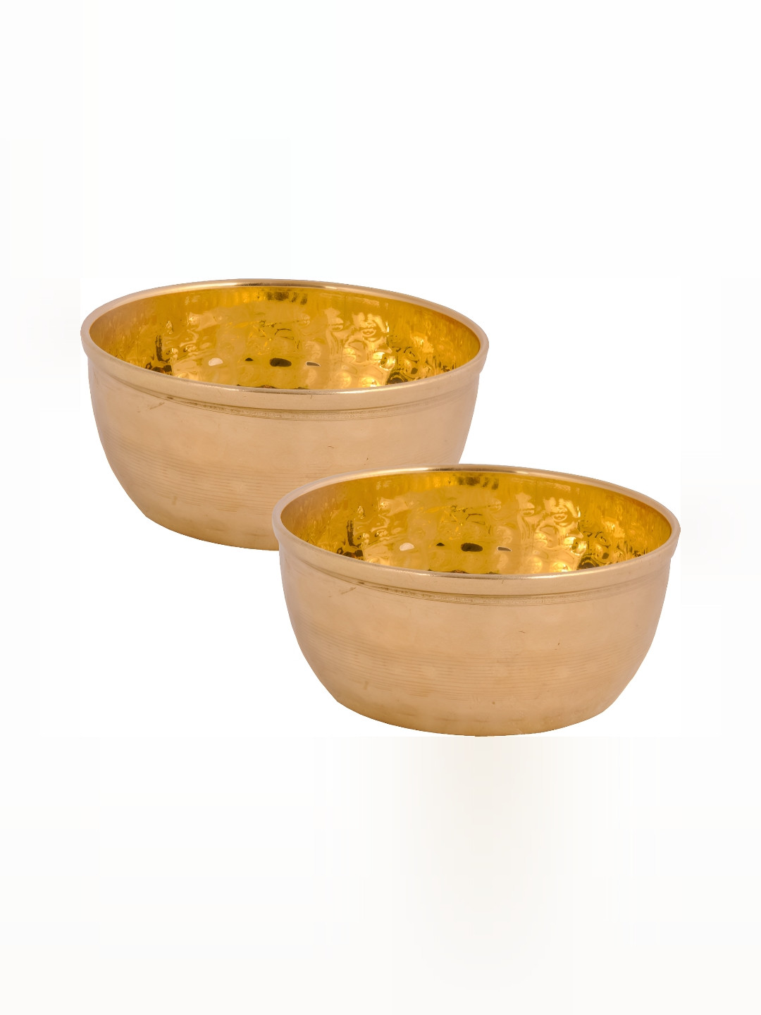

Shivshakti Arts Yellow 2 Pieces Brass Glossy Bowls 200 ml