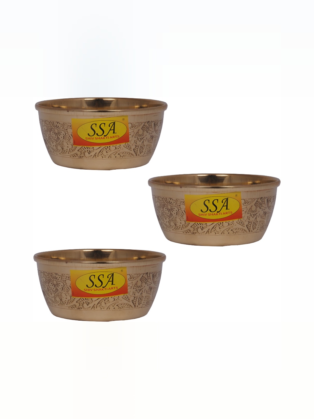 

Shivshakti Arts Yellow 3 Pieces Dishwasher Safe Glossy Bowls